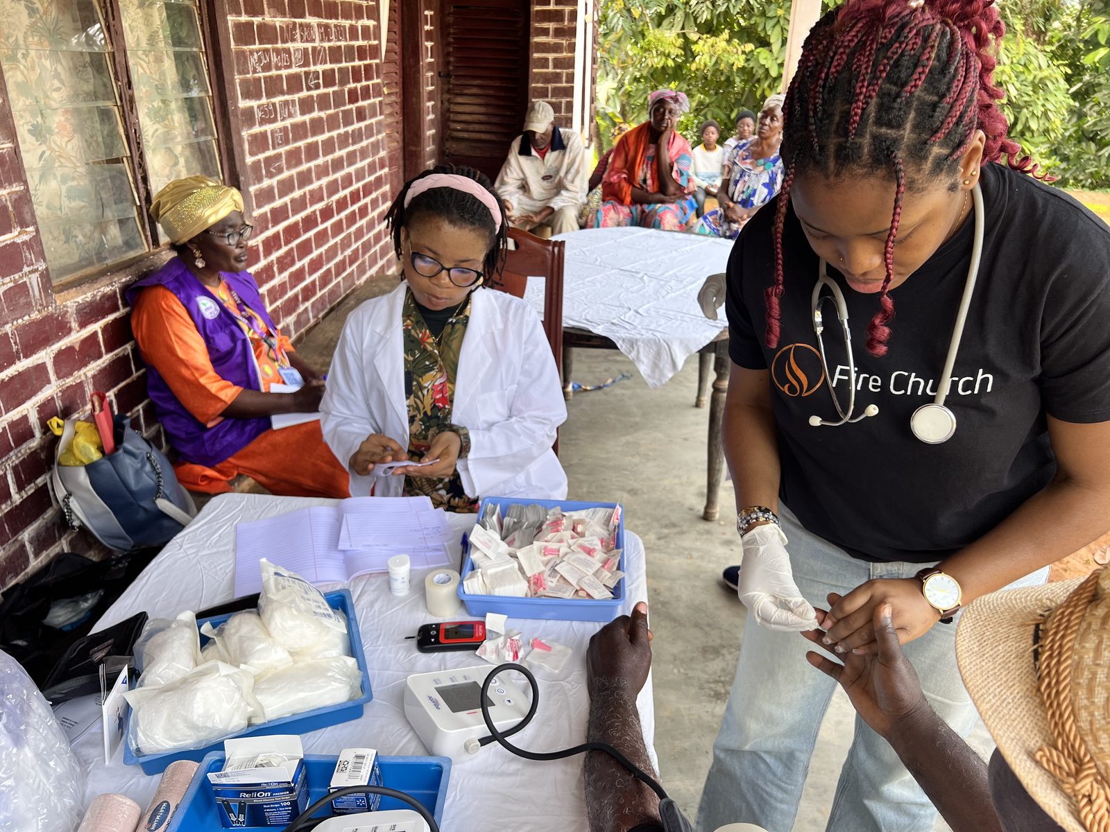 AFRILEAD medical outreach 2023 — blood pressure check at mobile clinic